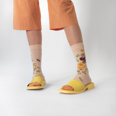 Calza fiori pesca