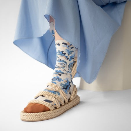 Calza natura azzurra