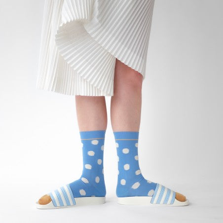 Calza pois azzurre