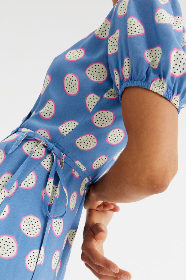Abito midi a vestaglia con fantasia dragonfruit