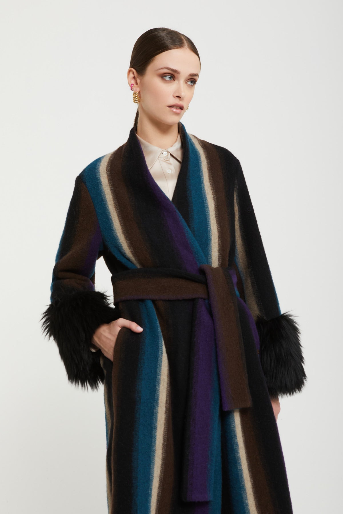 Cappotto righe verticali