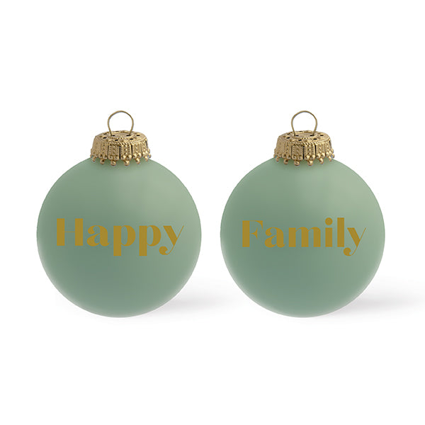 Palle di Natale lime - HAPPY / FAMILY