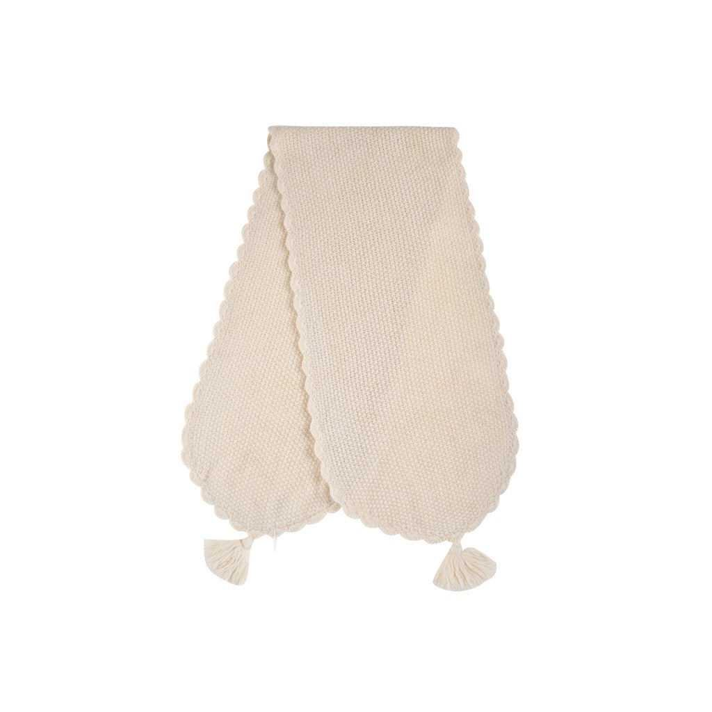 Sciarpa cream con pompon