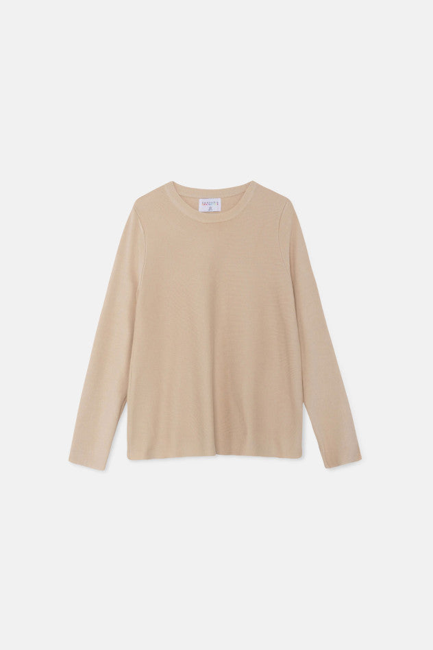 Maglia a maglia a-linea beige