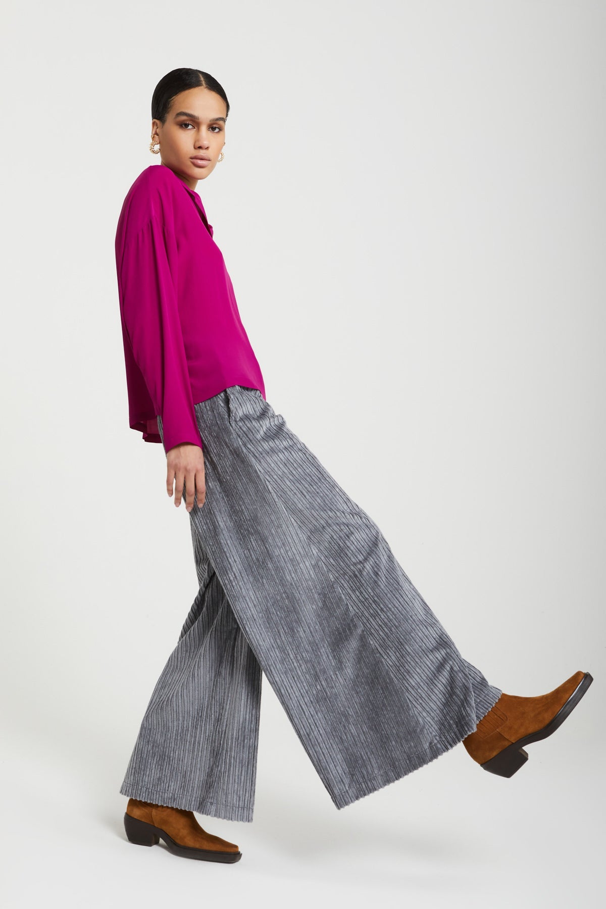 Pantalone largo grey