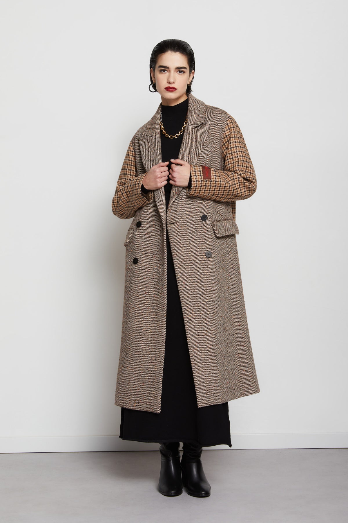 Cappotto a contrasto