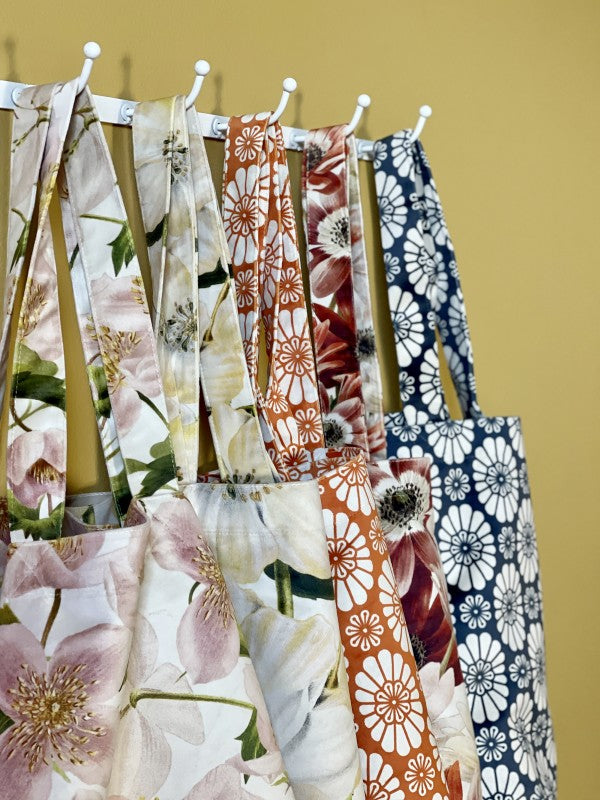 Borsa shopper fantasia fiori rosa